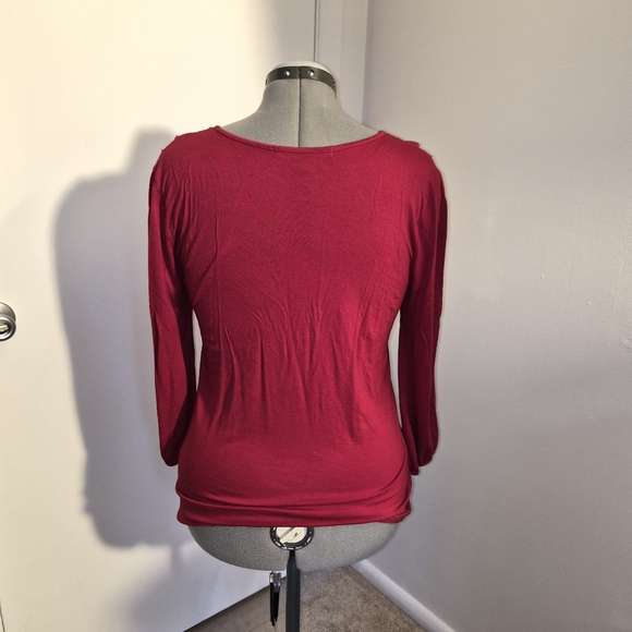Fever Crimson Ruffle Blouse - Picture 3 of 5